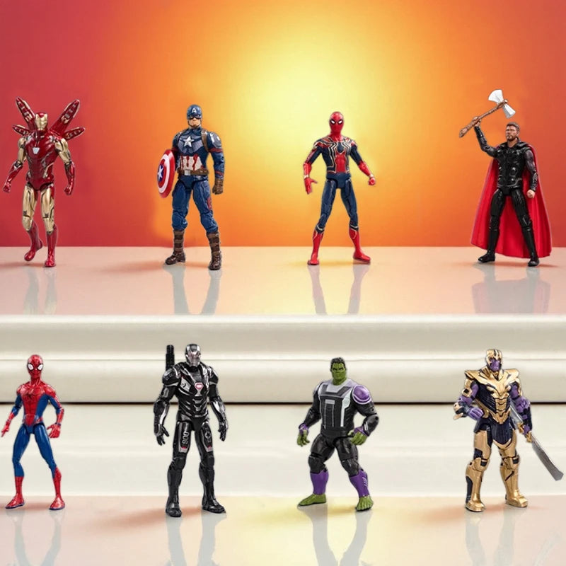 Avengers Legends Iron Man Spider Man Thor Captain America Thanos Hulk War Machine Action Figures Gif