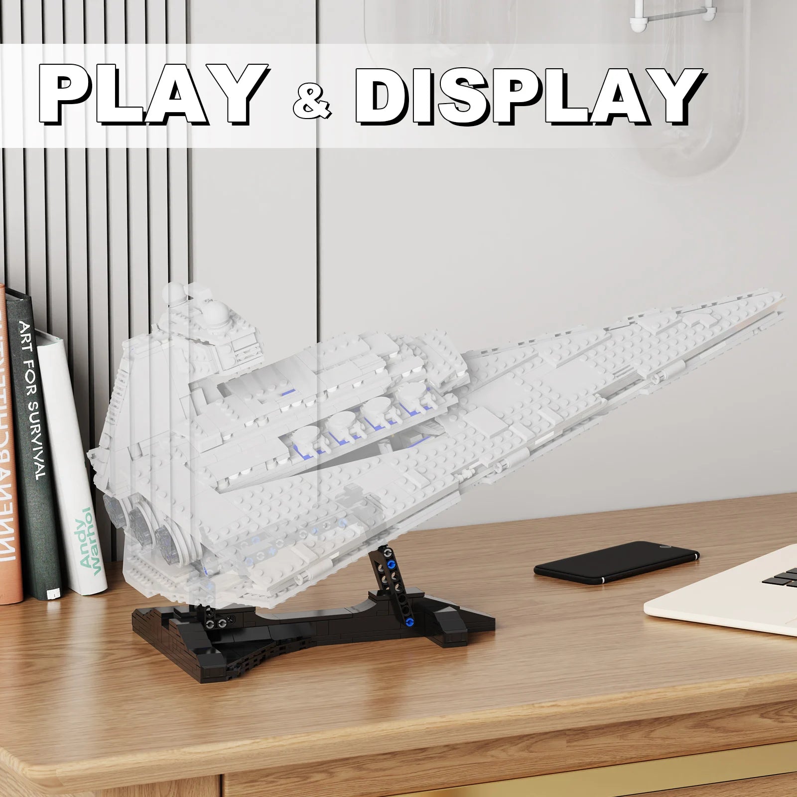 BuildMOC The Display Stand Building Bricks Kit for 75394&75357 Starship Model,Space Ship Stand Toys Movie Fans Gifts (172 PCS)