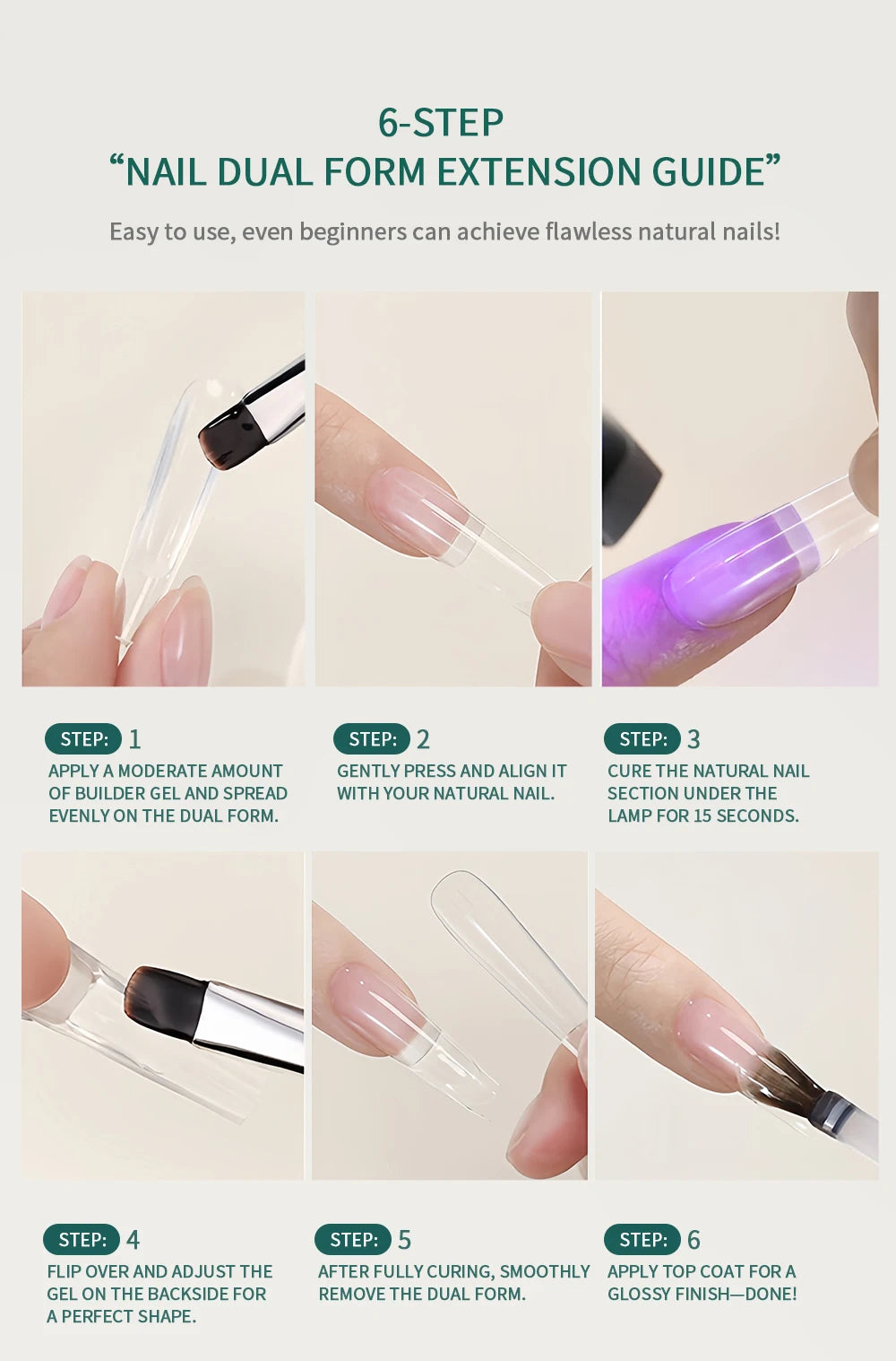 Nailpop HEMA-FREE Builder Gel 30g for Nail Extension Milky Smooth Clear/Pink Long Lasting Quick Building Soak Off UV Nail Gel