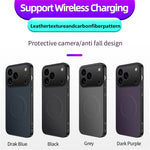 Ultra Thin Carbon Fbier Magnetic Leather Case for iPhone 17 Air 16E 16 15 14 13 Pro Max for Magsafe Shockproof Military Cover