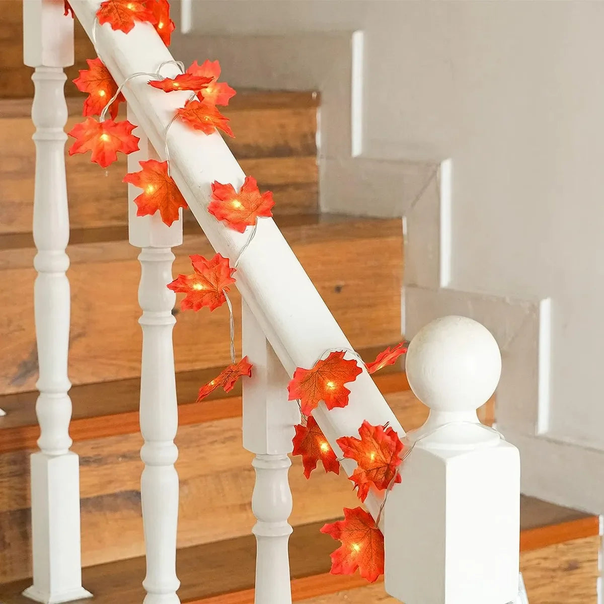 1PC USB/Battery Case Maple Leaf String Lights 10/20/40 LED Lights Waterproof For Halloween Outdoor Autumn Thanksgiving Decor