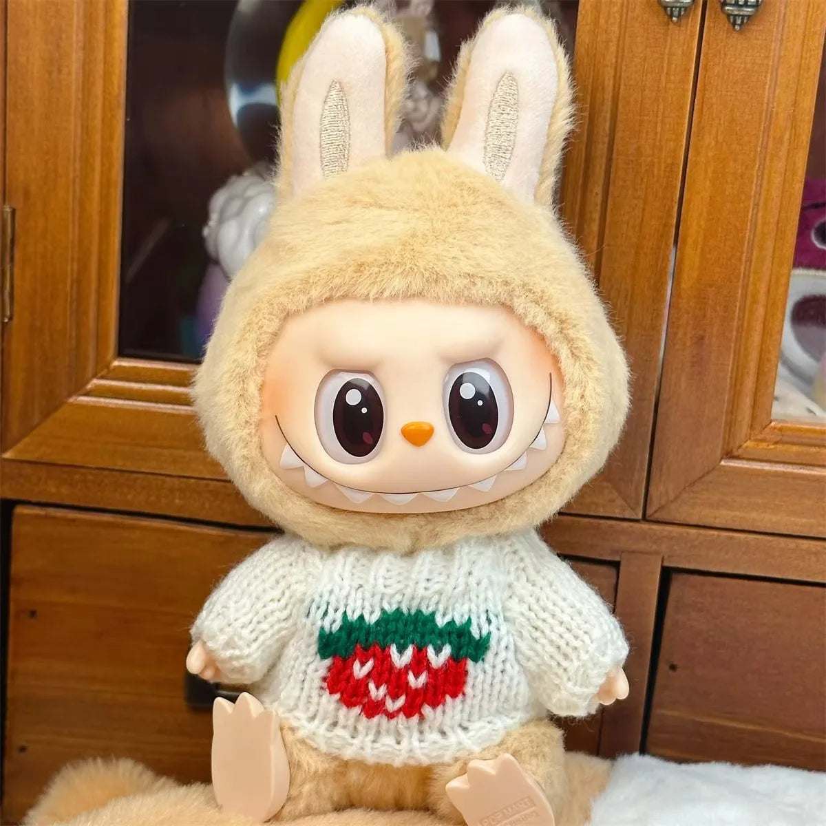Ropa Labubu Doll Clothes Outfit Accessories For 15/17cm Labubu V2 V1 Plush Doll's Clothing Colorful Sweater Kid Toy Girl Gift