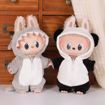 13CM Plush Doll Clothes for Labubu Doll's Clothes 6-Piece Set Dinosaur Animal Suit with Hat Outfit Accessories Dolls Clothing