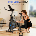 Formill QK116 Indoor Magnetic Spinning Bike, 6KG Flywheel Home Exercise Bike with LCD Display, Adjustable Resistance, Quiet Belt