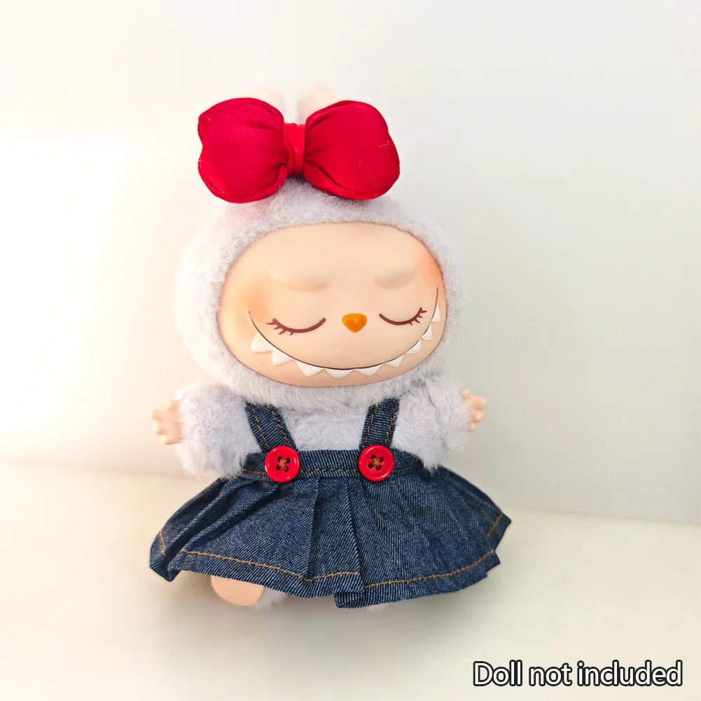 Mini Plush Doll'S Clothes Outfit Accessories For Korea Kpop Exo Labubu V1 V2 Idol Dolls Goose Dinosaur Macaron Clothing Gift