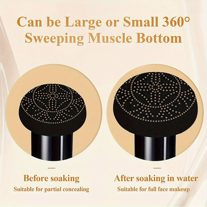 Mushroom Head Air Cushion,CC Cream Foundation Moisturizing Concealer Waterproof Oil Control Long-Lasting Nude Makeup with Makeup