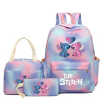 3Pcs/set Disney Lilo Stitch Backpack for Boy Girl Teenager Student Back To School Schoolbag Lunch Bag Women lovely Rucksack Gift
