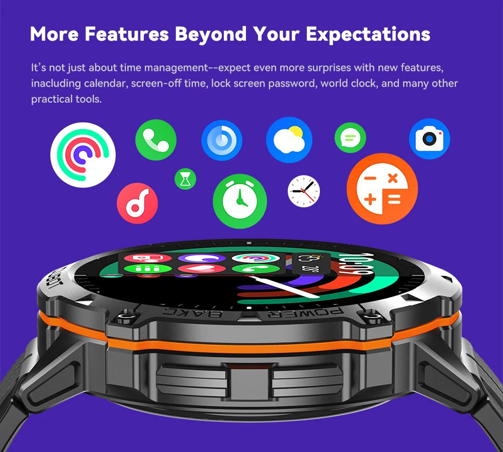 Cubot X3, Sport Waterproof Smartwatch, 1.73-inch AMOLED Display, Bluetooth Calls, 900mAh Battery, Blood Oxygen, Fitness Tracker