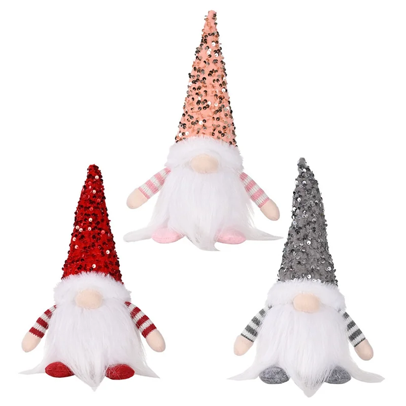 ABKW-Luminous Christmas Doll Decorations 3 Pcs Christmas Decoration Accessories Ornament