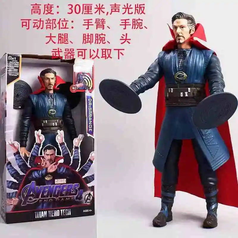 Action Toy 30cm Marvel Avengers Toy Thanos Hulk Spiderman Iron Man Captain America Thor Black Panther With Sound And Light