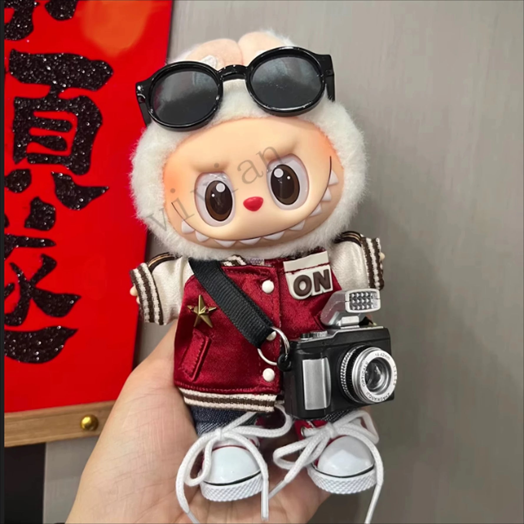 Mini Doll'S Clothes Outfit Accessories For Korea Kpop Exo 15-17cm Labubu V1 V2 Baseball jersey pants shoes camera Clothing Gift