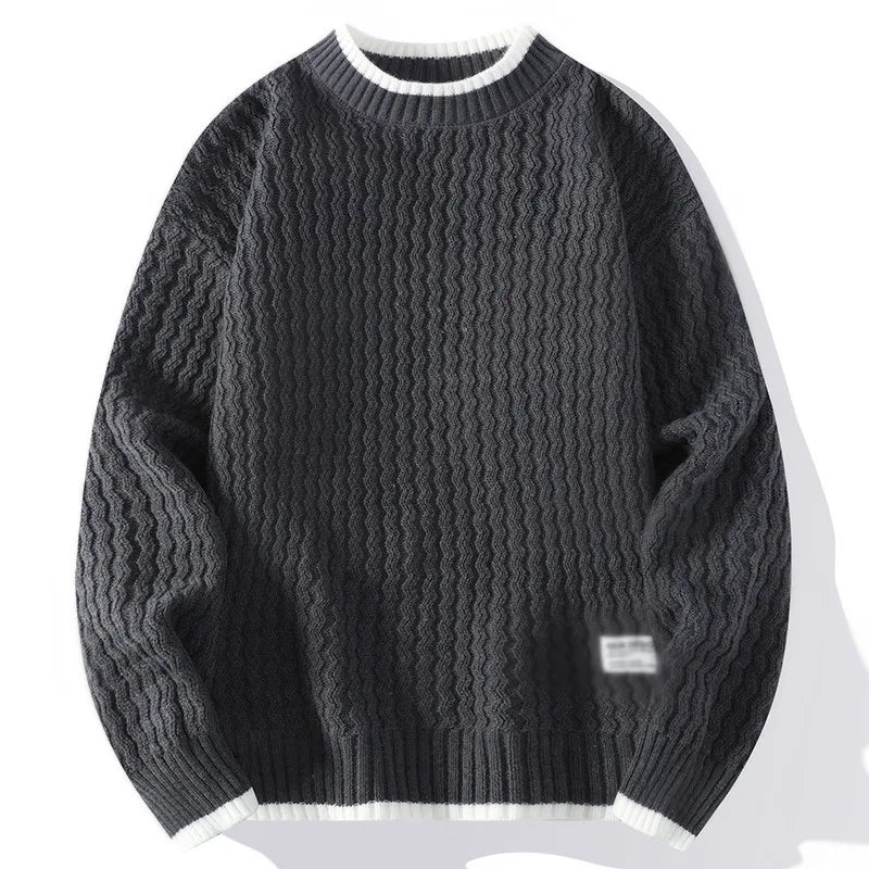 New Autumn Winter Mens Mock Neck Sweaters Knitted Pullovers Fashion Casual Knitwear Men Youthful Vitality Sweater Pullover Man