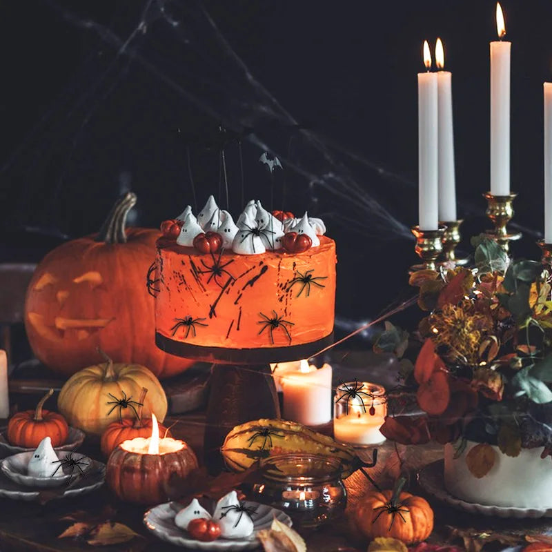 50-100Pcs Halloween Luminous Spiders Scary Trick Spider Indoor & Outdoor Haunted House Decorative Props Halloween Party Supplies