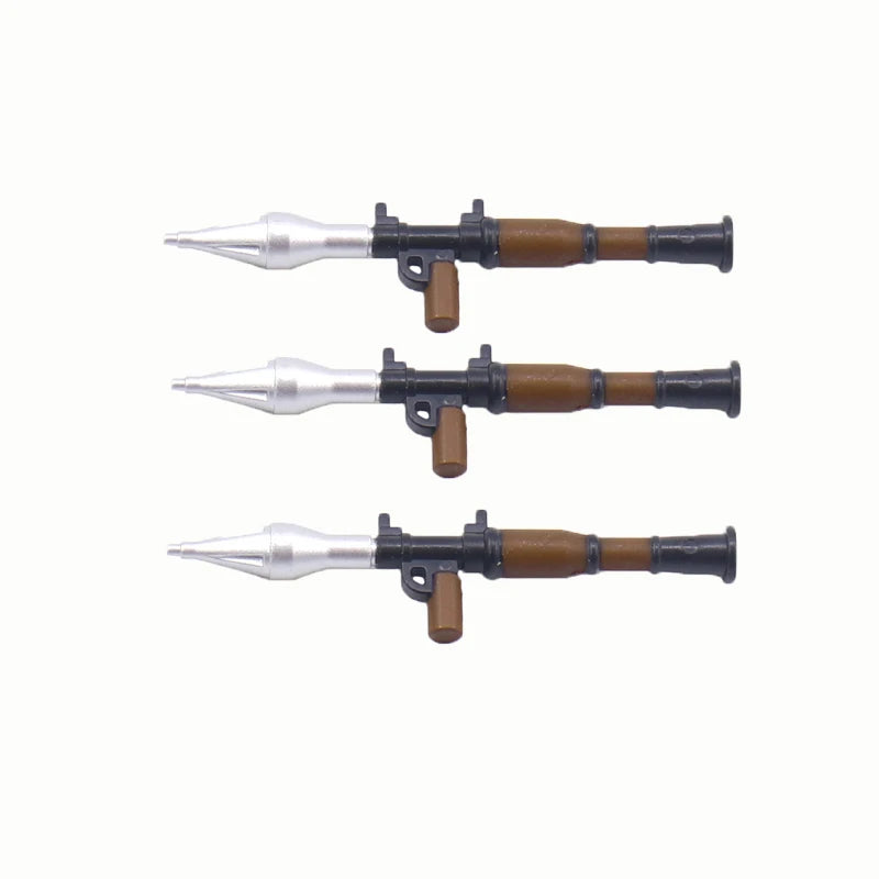 MOC WW2 Military War Weapon Soldier Accessories Building Blocks Roadblock Motorcycle Weapon case container Weapon Bag Brick Toy