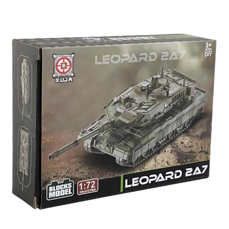 1/72 German Leopard 2 Main Battle Tank Model Creative Military Series Building Blocks Decor Assembled Toys For Boys Xmas Gifts
