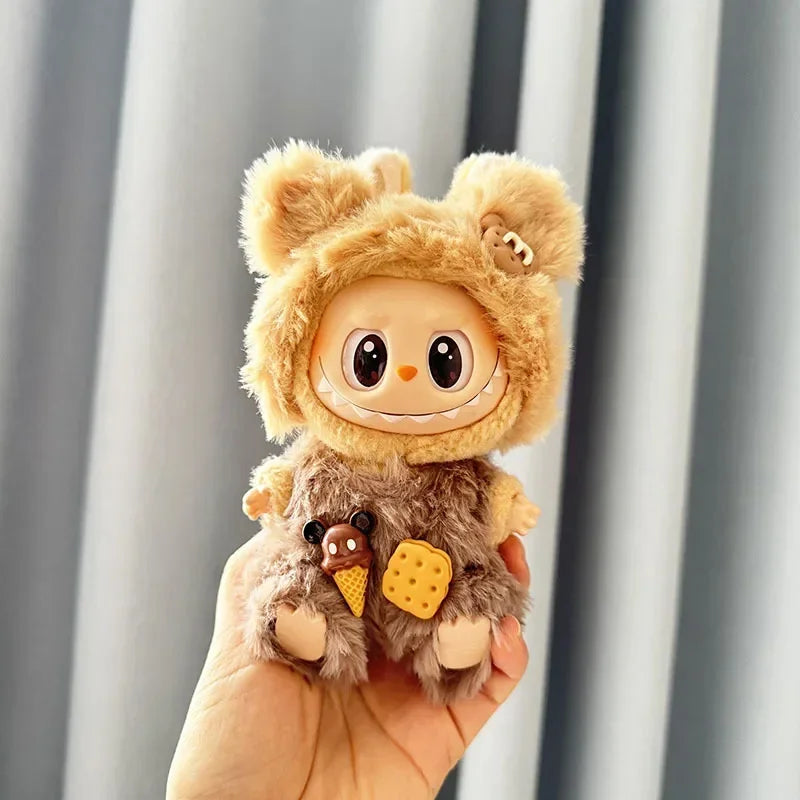 Ropa Labubu Cute Monkey Adventure Clothes Bear Rabbit Bib Pants Overalls Animal-themed Pendant Labubu Outfit Macaron Costume