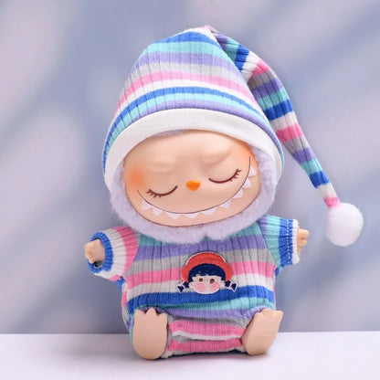 17cm Mini Plush Doll'S Clothes Outfit Accessories For Korea Kpop Exo Labubu Idol V1 V2 Bee Dinosaur Shark Costume Clothing Gift