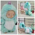 13CM Plush Doll Clothes for Labubu Doll's Clothes 6-Piece Set Dinosaur Animal Suit with Hat Outfit Accessories Dolls Clothing