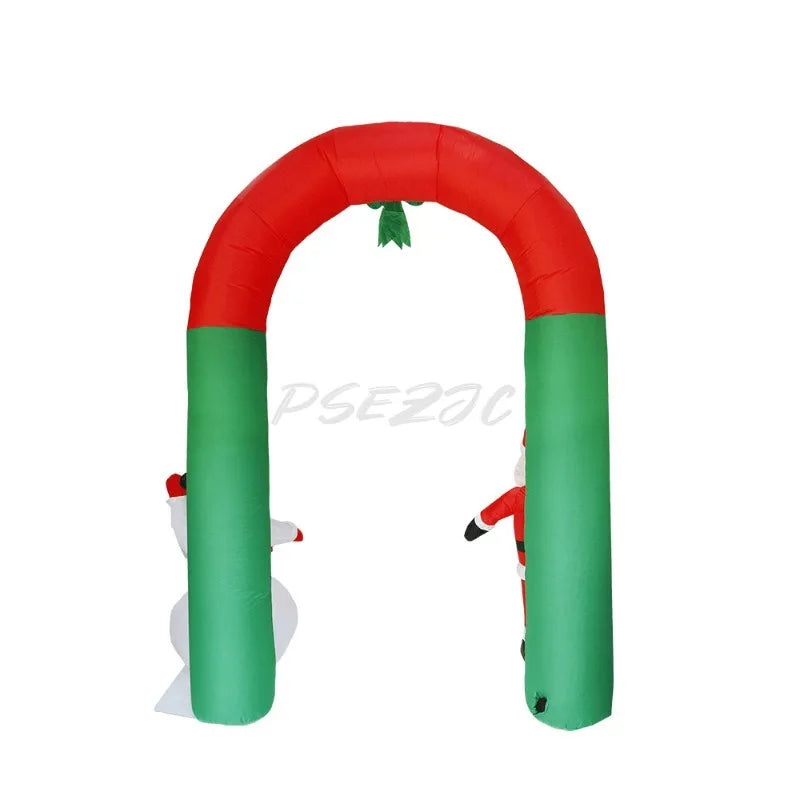 2.4m Christmas Scene Decorations Santa Claus Snowman Inflatable Arch Venue Arrangement Props