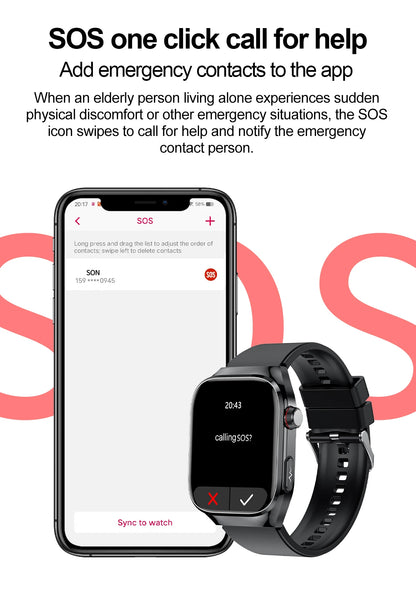 2025 New ECG+PPG Accurate Measure Heart Rate Smart Watch Men Blood Pressure Lipids Uric Acid Bluetooth Call Health Smartwatches