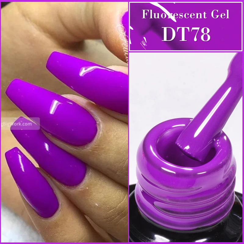 MEET ACROSS 7ml Orange Red Green Gel Nail Polish Laser Sparkly Soak Off Semi Permanent Nail Art UV Gel Varnish For Nails