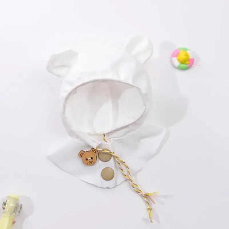 For 17 cm labubu v1/v2/v3 clothes summer doll clothes rabbit ear raincoat for Labubu Outfit DIY Labubu Clothing Gift