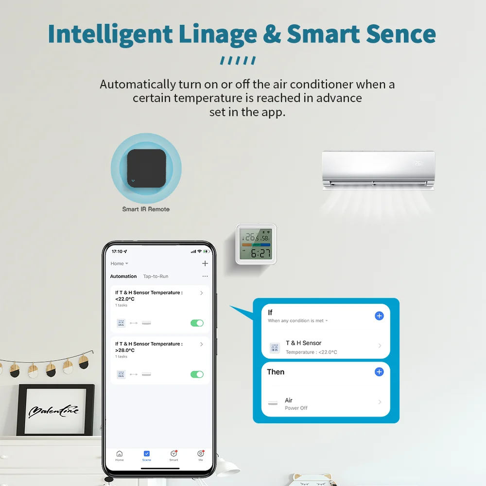 Tuya WIFI Temperature Humidity Sensor Hygrometer Thermometer Smart Home Backlight Smart Life Support Alexa Google Assistant