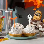 20/50Pcs Halloween Toothpicks DIY Cupcake Topper Pumpkin Ghost Dessert Fruit Picks Sticks Halloween Party Decoration Supplies