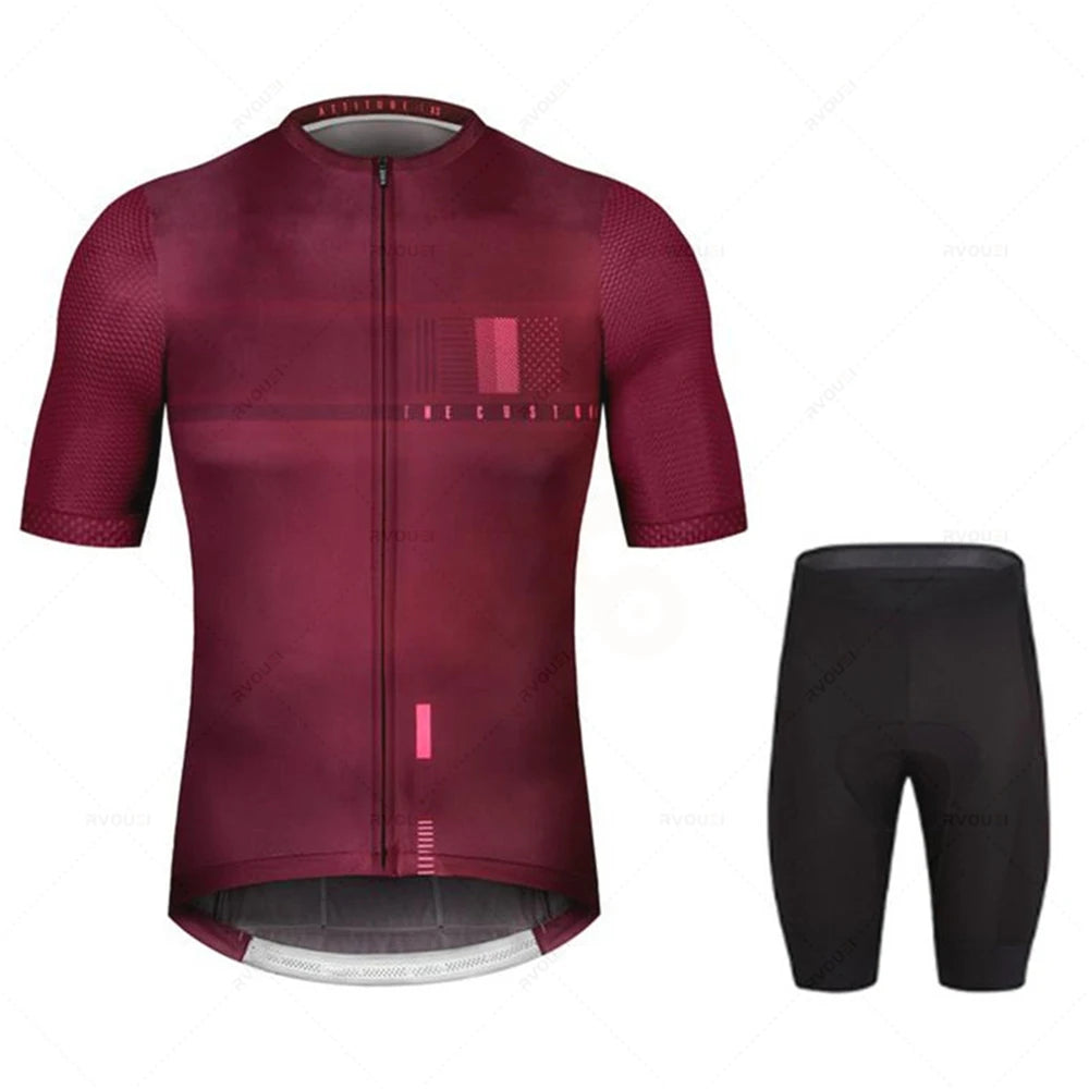 New Pro Team Men’s Cycling Jersey Set – Breathable Anti-UV Short Sleeve Bicycle Clothing Maillot Ciclismo