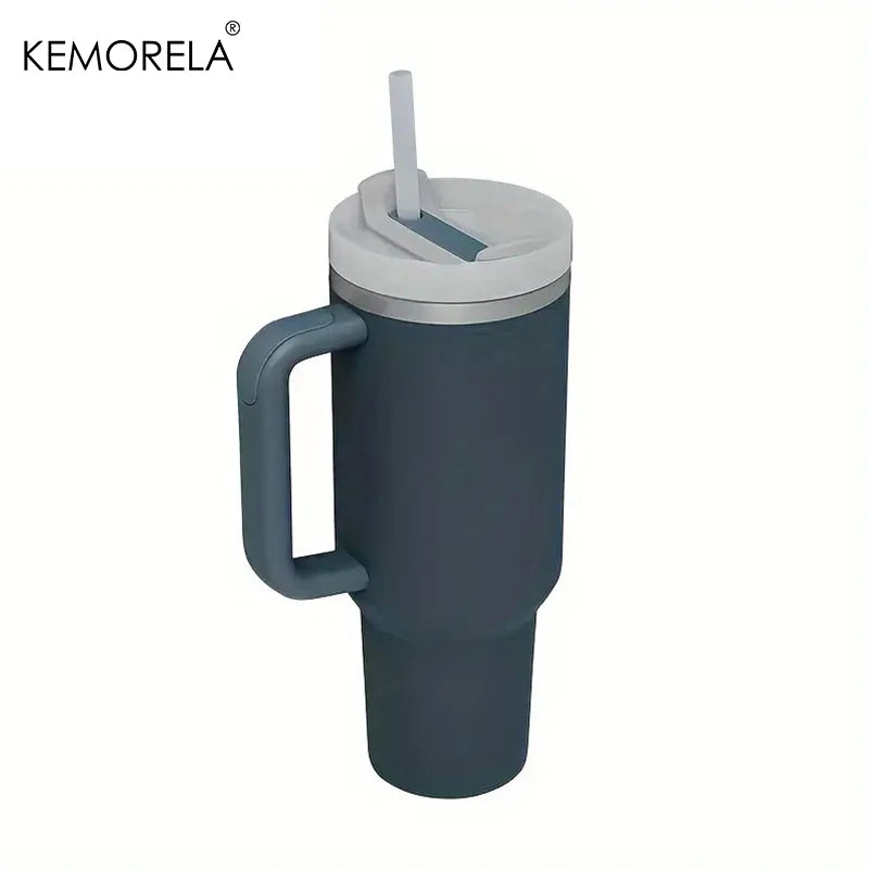 KEMORELA 30&40 oz Tumbler With Handle Lid Straw 887/1182ML Stainless Steel Water Bottle Vacuum Thermos Cup Travel Car Coffee Mug