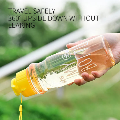 Transparent Water Bottle Portable Sport Cup for Drinking Kitchen Tools 650ML Water Bottle For School Gym Travel Girl Boy