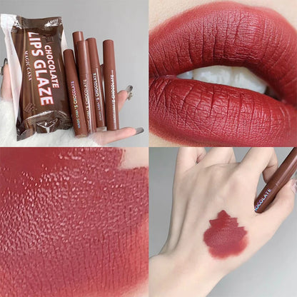 Chocolate five lip glaze set Mist matte lipstick girl student