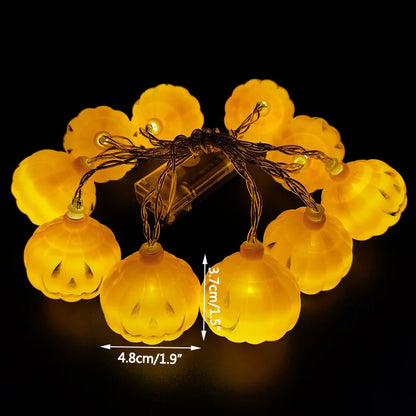 1.5M 10LED Halloween LED Light String Horror Eyeballs Pumpkin Spider Bat Skull Lamp Trick Or Treat Happy Halloween Party Decor