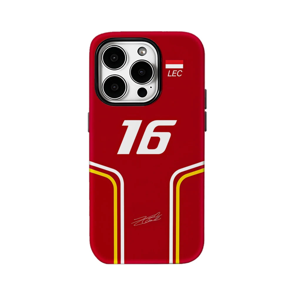 F1 C-Charles L-Leclerc Phone Case for IPhone 16 15 14 13 12 11 X XS XR XSMAX 7 8 Pro Max Plus Double-layer Back Cover