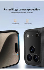 Ultra Thin Carbon Fbier Magnetic Leather Case for iPhone 17 Air 16E 16 15 14 13 Pro Max for Magsafe Shockproof Military Cover