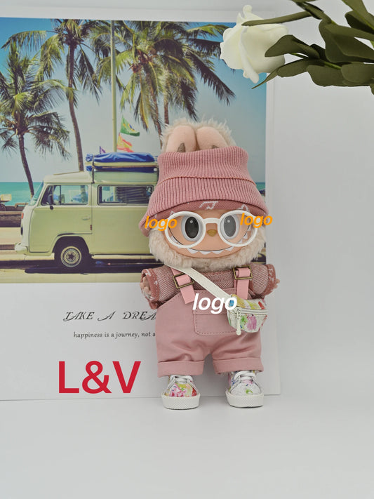 Labubu Haute Couture 17cm Doll Clothing| Gen1-3 Compatible | Designer Outfit with Mini Hat, Glasses & Shoes | Collectible Set