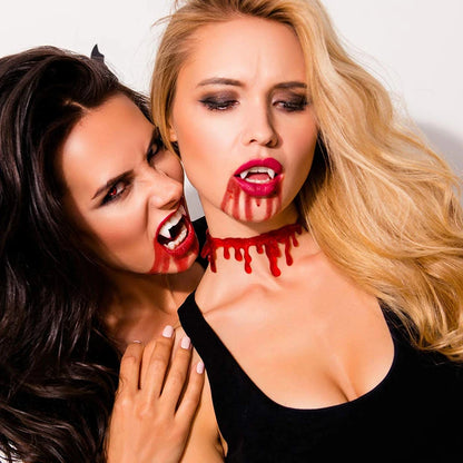 Halloween Decoration Bloody Necklace Horror Dripping Blood Collar Necklace Fake Blood Vampire Clown Costume Necklace Accessories