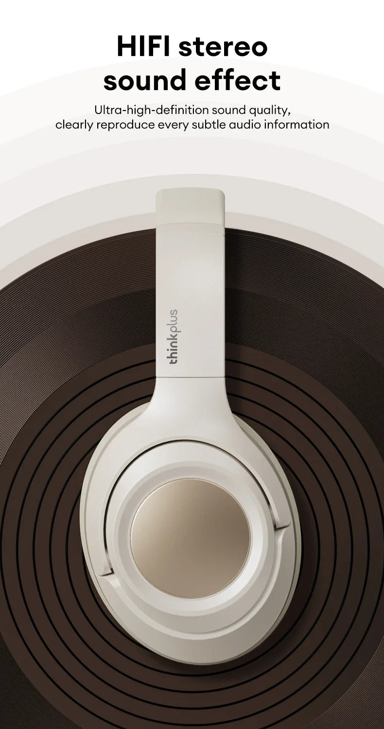 Original Lenovo TH54 Head Mounted Wireless Bluetooth 5.4 Earphones Over-Ear HIFI Stereo Music Game Noise Canceling Sport Earbuds