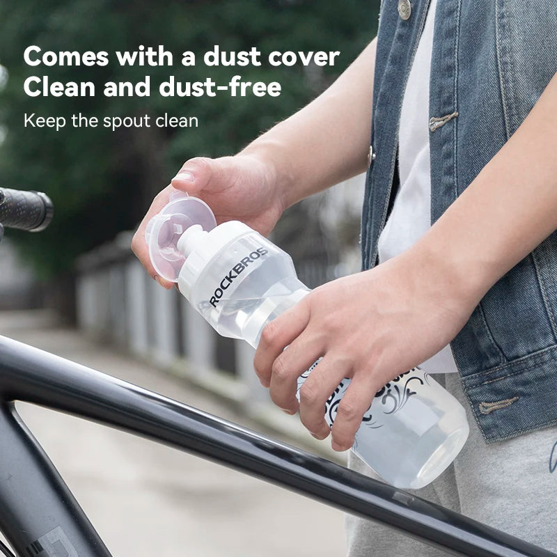 ROCKBROS Bicycle Bottle MTB Road Bike Water Bottle Outdoor Sports Plastic Portable Large Capacity Drink Cycling Water Bottle