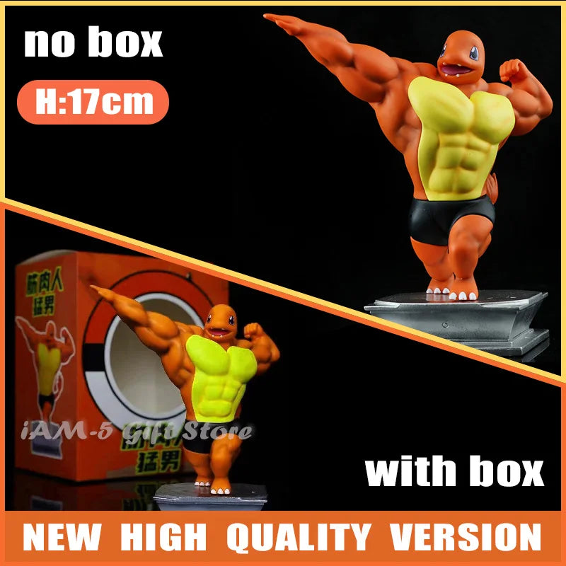 Pokemon Toys GYM Figurines Cartoon Fitness Muscle Man Action Figure Charmander Bulbasuar Squirtle Gengar Fit Model Anime Toys
