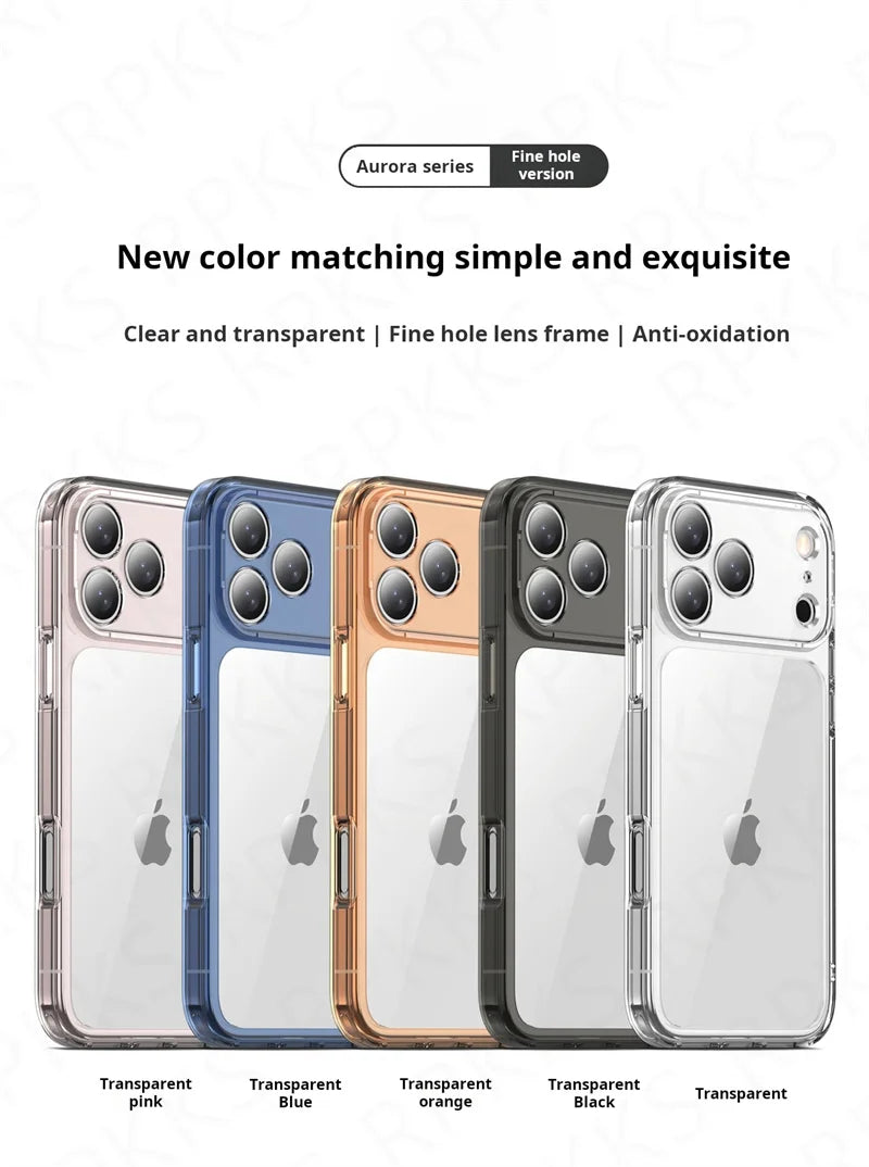 Luxury Hybrid Transparent Shockproof Phone Case For iPhone 17 Pro Max 17 Air 17Pro Max Clear Hard Acrylic Protective Back Cover