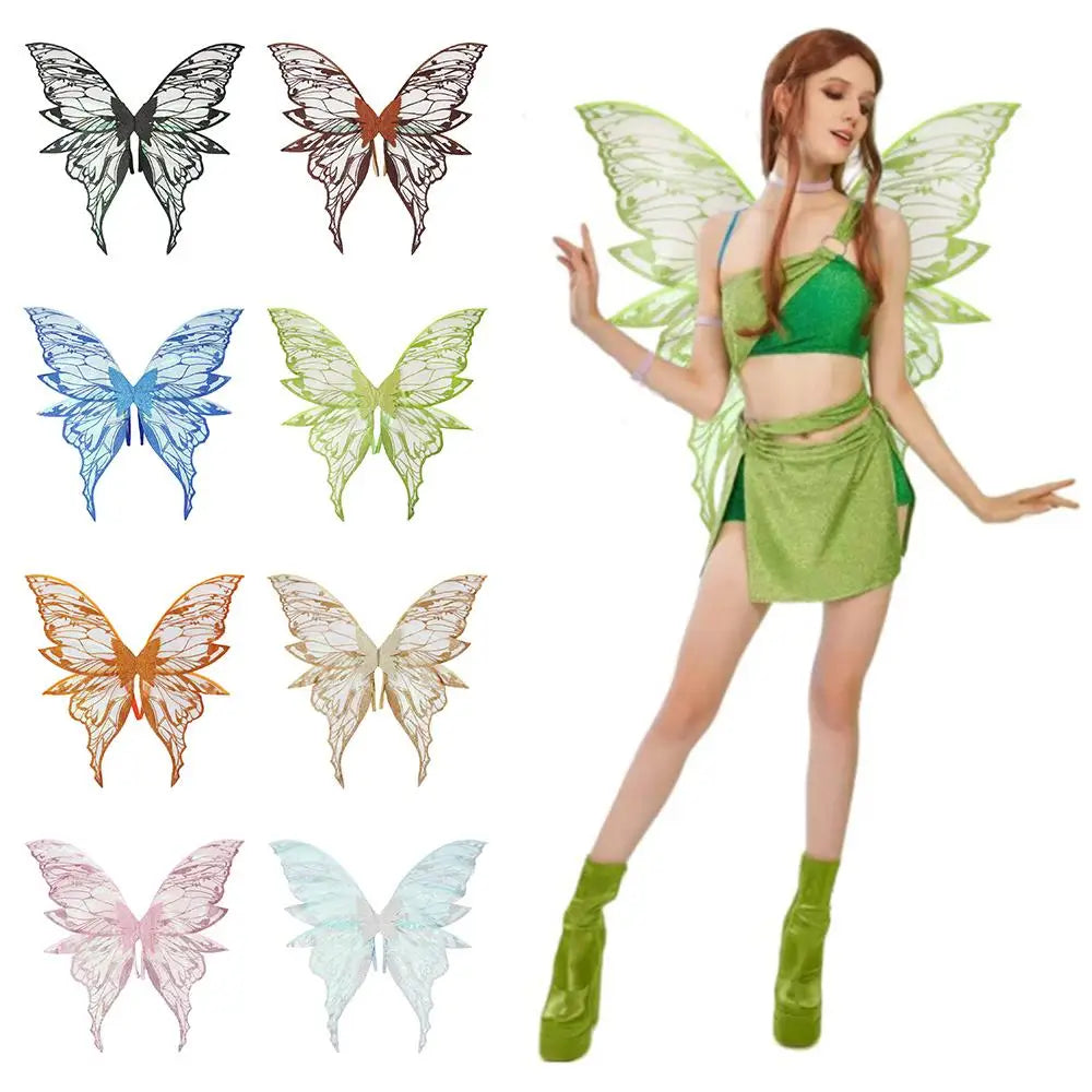 Adults Fairy Wings Girls Sparkling Angel Wings Butterfly Costume Wings for Halloween Costume Dress up Party Favor Christmas Gift