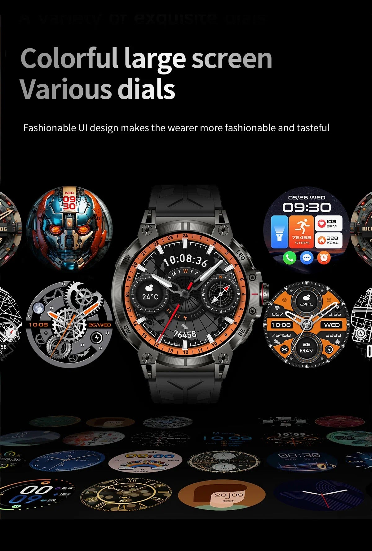 Xiaomi 760mAh Large Battery Outdoor Smart Watch Men 1.85 inch HD Screen GPS Compass Bluetooth Call IP68 Waterproof Smartwatch