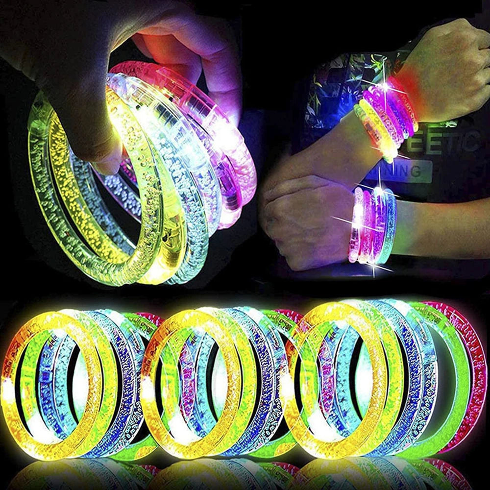 10-30 Pcs Kids Adult Party Supplies LED Light Up Bracelet Toys Birthday Wedding Guest Gifts Halloween Christmas Bar Party Favors