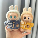 For 15-17 cm V1v2 Labubu Clothes Outfit Labubu Sitting Party Bear Label Scarf Hat Bag Dolls Accessories Cute Decoration Sweater