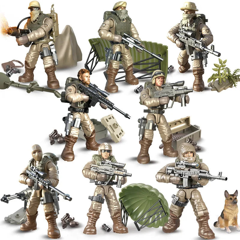 WW2 Eagle Special Forces Military Action Figures Soldiers SWAT Model Building Blocks Bricks Boy's Toys Boys Action Figure