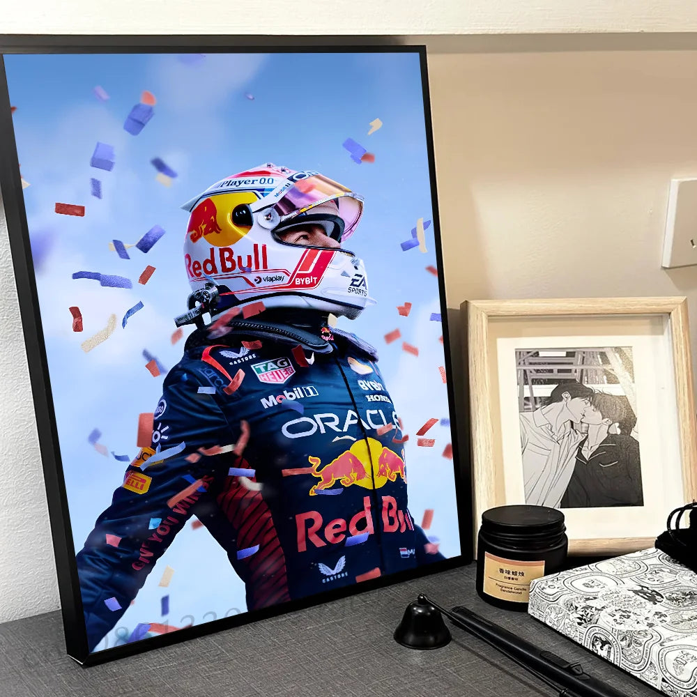 1pc F1 M-Max Verstappen Poster Self-adhesive Art Waterproof Paper Sticker Coffee House Bar Room Wall Decor