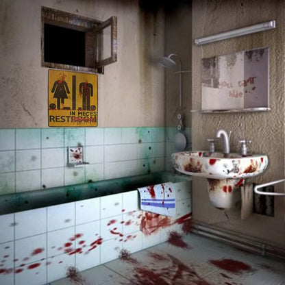 Halloween Horror Night Mural Stickers Bloody Stickers Bathroom Toilet Stickers Mock Bathroom Glass Horror Stickers Decoration