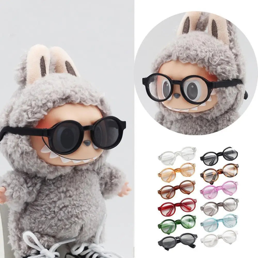 17cm labubu Glasses 6.5cm Transparent Plastic Glasses For 1/8 1/6 1/3 1/4 BJD for Labubu MSD SD Plush for EXO Doll sunglasses