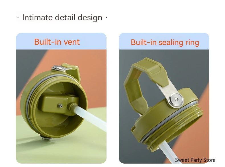 20oz/30oz Stainless Steel Thermos Mug With Straw Keeps Cold and Heat Thermal Mug Tumbler Outdoor Sports Thermal Water Bottle